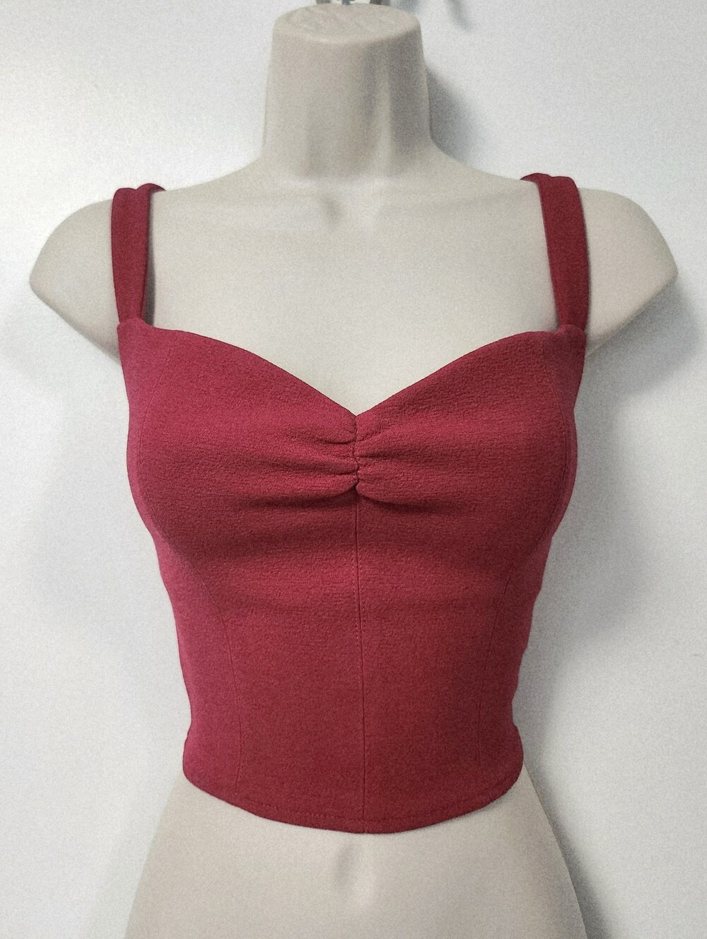 Zara Ruched Sweetheart Crop Top size L - Picture 3 of 15